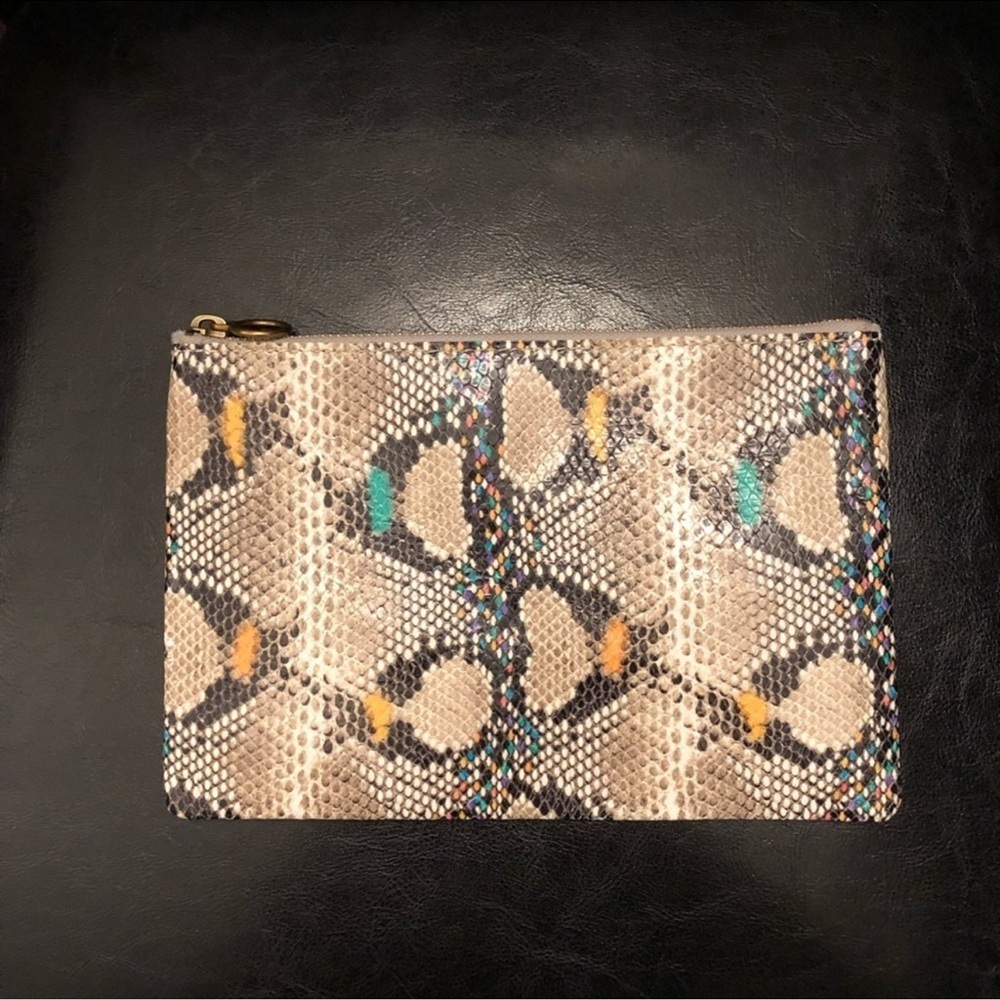 Madewell Pouch in Stamped Rainbow Snake